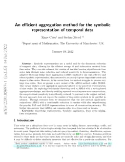 An efficient aggregation method for the symbolic representation of
  temporal data