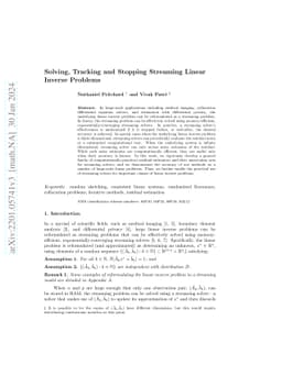 Solving, Tracking and Stopping Streaming Linear Inverse Problems