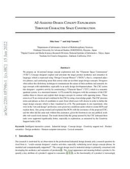AI-Assisted Design Concept Exploration Through Character Space
  Construction