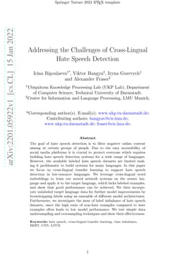 Addressing the Challenges of Cross-Lingual Hate Speech Detection