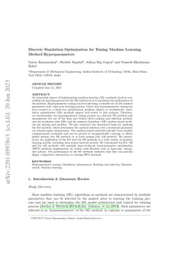 Discrete Simulation Optimization for Tuning Machine Learning Method
  Hyperparameters