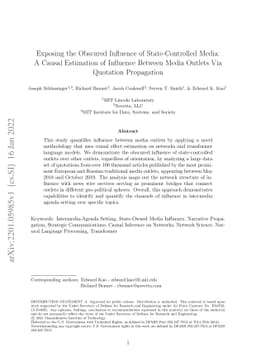 Exposing the Obscured Influence of State-Controlled Media: A Causal
  Estimation of Influence Between Media Outlets Via Quotation Propagation