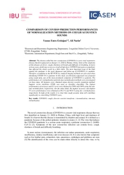 Comparison of COVID-19 Prediction Performances of Normalization Methods
  on Cough Acoustics Sounds