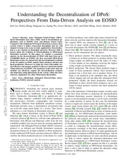 Understanding the Decentralization of DPoS: Perspectives From
  Data-Driven Analysis on EOSIO