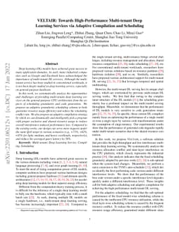 VELTAIR: Towards High-Performance Multi-tenant Deep Learning Services
  via Adaptive Compilation and Scheduling