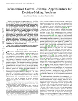 Parameterized Convex Universal Approximators for Decision-Making
  Problems