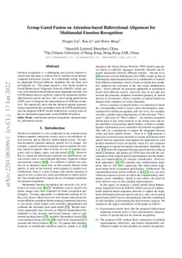 Group Gated Fusion on Attention-based Bidirectional Alignment for
  Multimodal Emotion Recognition