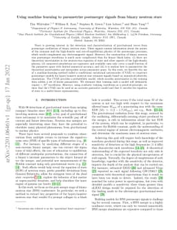 Using machine learning to parametrize postmerger signals from binary
  neutron stars