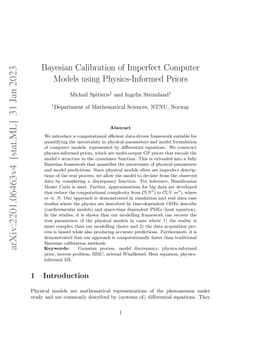 Bayesian Calibration of Imperfect Computer Models using Physics-Informed
  Priors