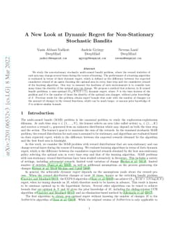 A New Look at Dynamic Regret for Non-Stationary Stochastic Bandits