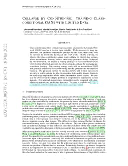 Collapse by Conditioning: Training Class-conditional GANs with Limited
  Data