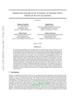 Improving the quality control of seismic data through active learning