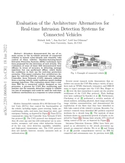 Evaluation of the Architecture Alternatives for Real-time Intrusion
  Detection Systems for Connected Vehicles
