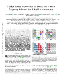 Design Space Exploration of Dense and Sparse Mapping Schemes for RRAM
  Architectures