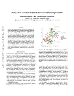 Dialog Intent Induction via Density-based Deep Clustering Ensemble