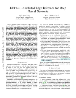 DEFER: Distributed Edge Inference for Deep Neural Networks