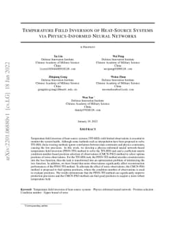 Temperature Field Inversion of Heat-Source Systems via Physics-Informed
  Neural Networks