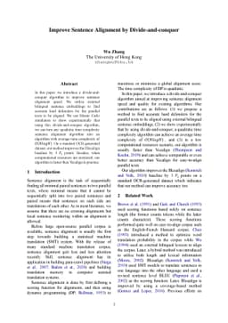 Improve Sentence Alignment by Divide-and-conquer