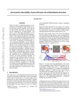 Adversarial vulnerability of powerful near out-of-distribution detection