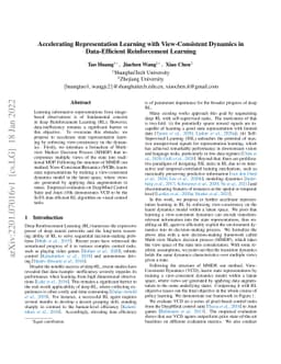Accelerating Representation Learning with View-Consistent Dynamics in
  Data-Efficient Reinforcement Learning