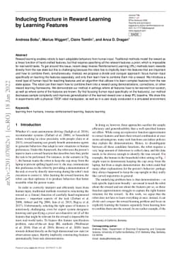 Inducing Structure in Reward Learning by Learning Features