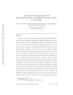 Safe Online Bid Optimization with Return-On-Investment and Budget
  Constraints subject to Uncertainty