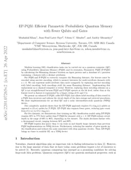 EP-PQM: Efficient Parametric Probabilistic Quantum Memory with Fewer
  Qubits and Gates