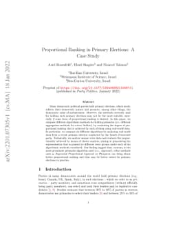 Proportional Ranking in Primary Elections: A Case Study