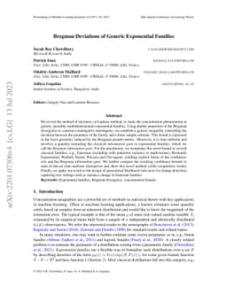Bregman Deviations of Generic Exponential Families