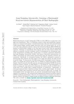 Lung Swapping Autoencoder: Learning a Disentangled Structure-texture
  Representation of Chest Radiographs