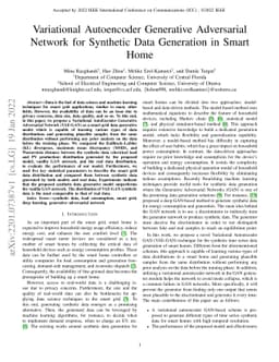 Variational Autoencoder Generative Adversarial Network for Synthetic
  Data Generation in Smart Home