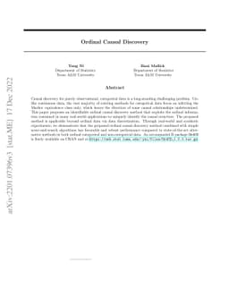Ordinal Causal Discovery