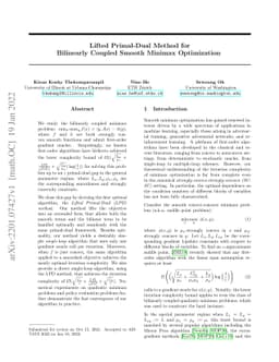 Lifted Primal-Dual Method for Bilinearly Coupled Smooth Minimax
  Optimization