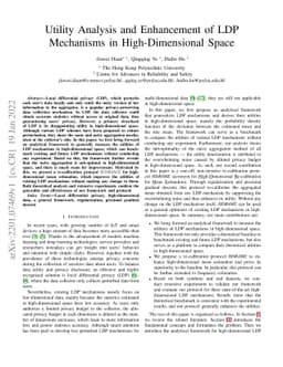 Utility Analysis and Enhancement of LDP Mechanisms in High-Dimensional
  Space