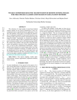 Weakly Supervised Semantic Segmentation of Remote Sensing Images for
  Tree Species Classification Based on Explanation Methods