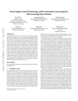 Semi-Supervised Clustering with Contrastive Learning for Discovering New
  Intents