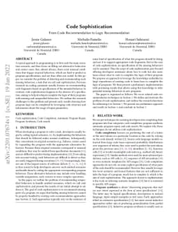 Code Sophistication: From Code Recommendation to Logic Recommendation