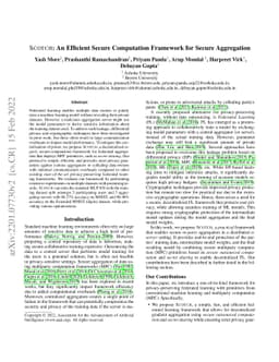 SCOTCH: An Efficient Secure Computation Framework for Secure Aggregation