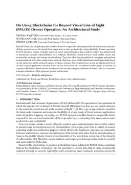 On Using Blockchains for Beyond Visual Line of Sight (BVLOS) Drones
  Operation: An Architectural Study