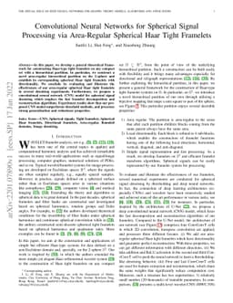 Convolutional Neural Networks for Spherical Signal Processing via
  Spherical Haar Tight Framelets