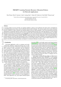 PROMPT: Learning Dynamic Resource Allocation Policies for Network
  Applications