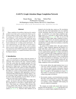 GASCN: Graph Attention Shape Completion Network