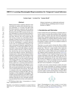 DRTCI: Learning Disentangled Representations for Temporal Causal
  Inference
