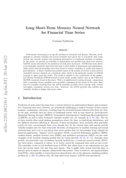 Long Short-Term Memory Neural Network for Financial Time Series