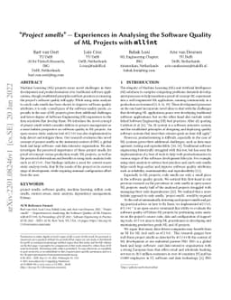 "Project smells" -- Experiences in Analysing the Software Quality of ML
  Projects with mllint