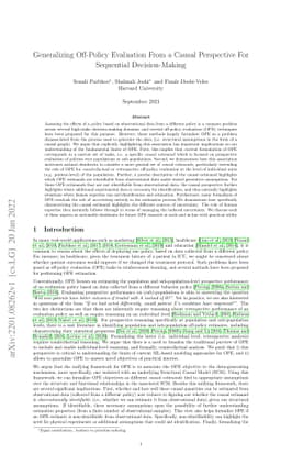 Generalizing Off-Policy Evaluation From a Causal Perspective For
  Sequential Decision-Making