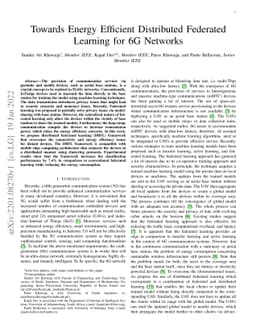 Towards Energy Efficient Distributed Federated Learning for 6G Networks