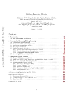 Lifelong Learning Metrics