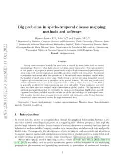 Big problems in spatio-temporal disease mapping: methods and software