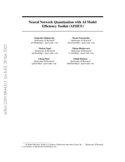 Neural Network Quantization with AI Model Efficiency Toolkit (AIMET)